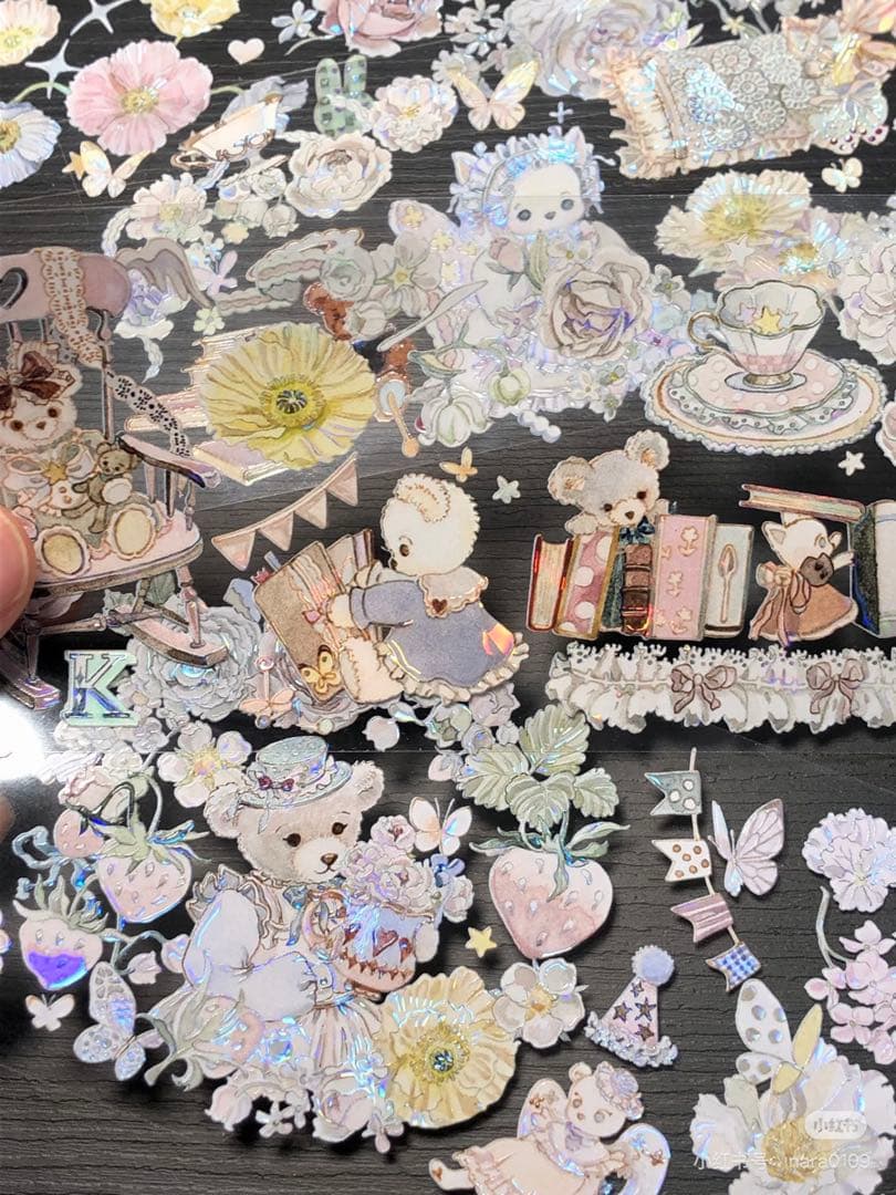 【9462】海外5.5/巻　貝殻光マステ　ぬいぐるみ　花束　小箱　糸巻き　装飾系