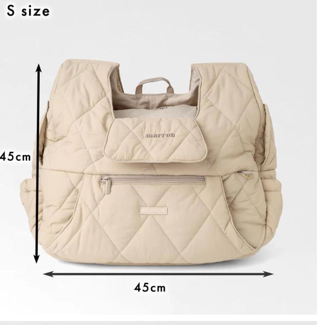 【新品】moncheri キルティングメッシュ付きフロントバッグ★S★チャコール