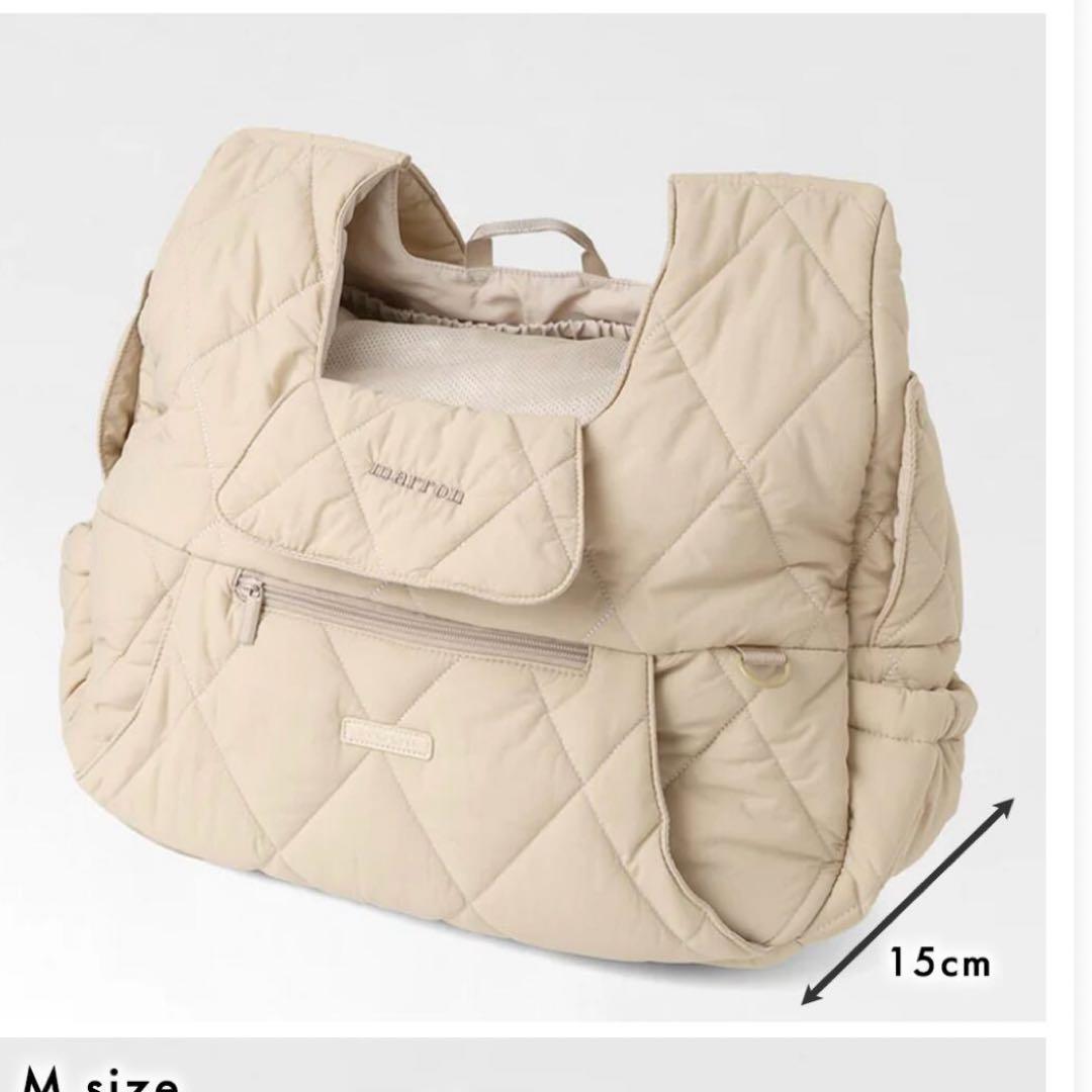 【新品】moncheri キルティングメッシュ付きフロントバッグ★S★チャコール