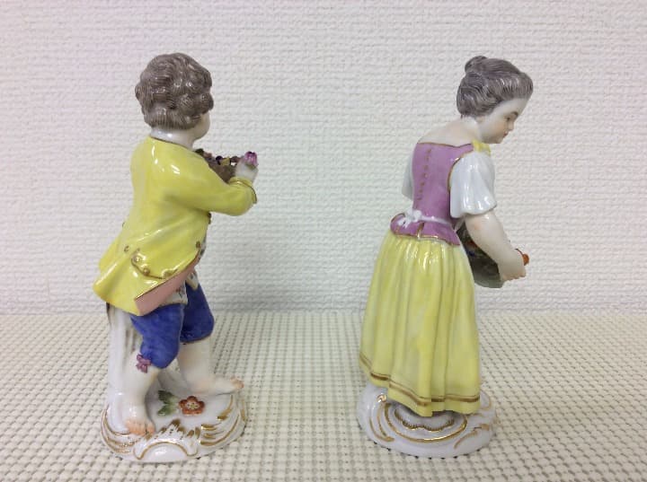 マイセン ペア人形 フィギュア 花籠の少年少女 絶版 レア作品