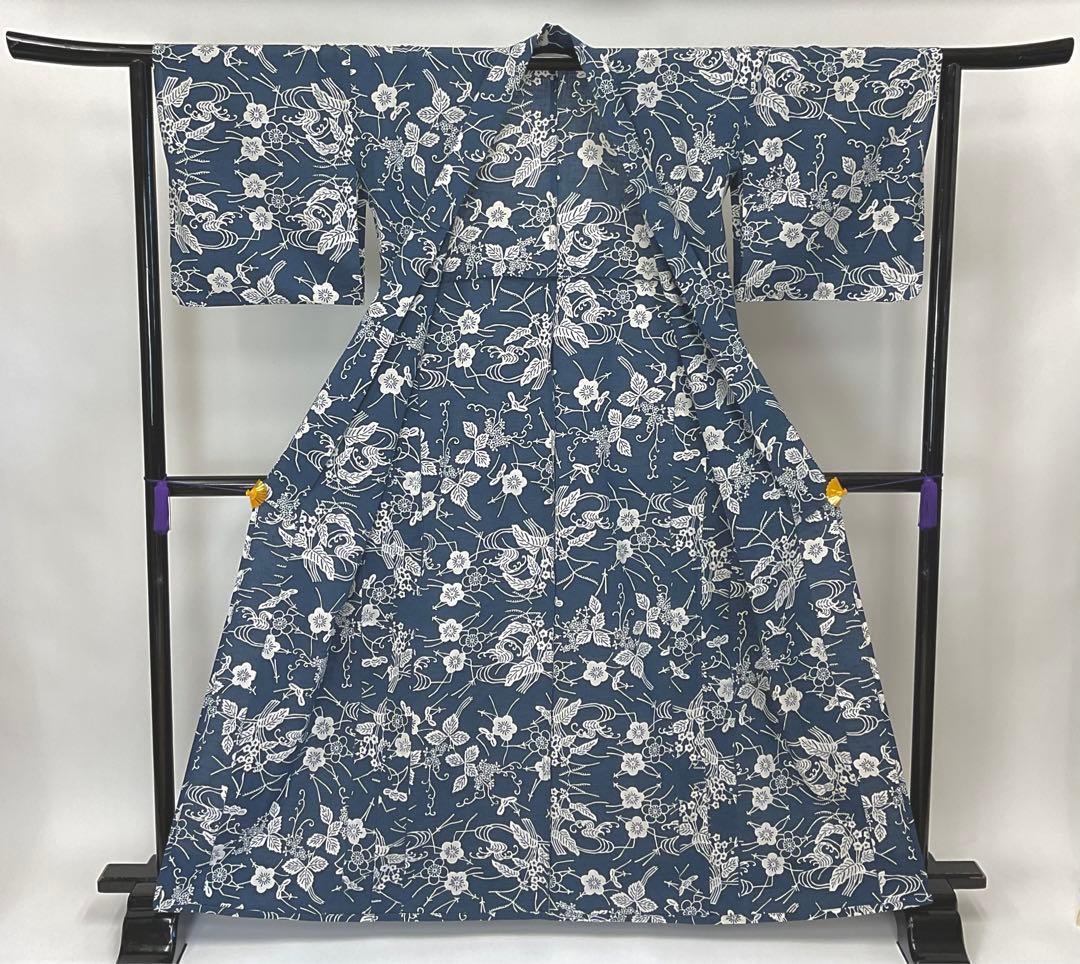 爽☆源氏物語　綿紬浴衣　特殊染色注染