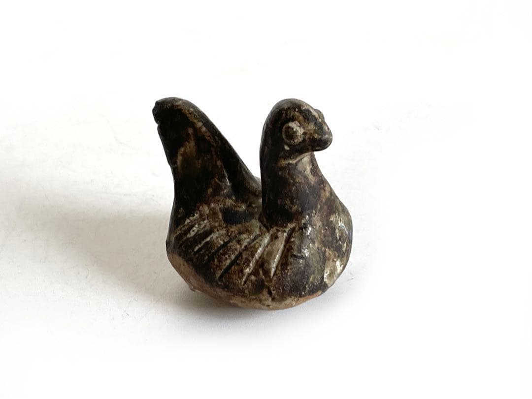 アンティーク　骨董　宋胡録　鳥形玩具　褐釉　おもちゃ　土人形　民藝　スンコロク