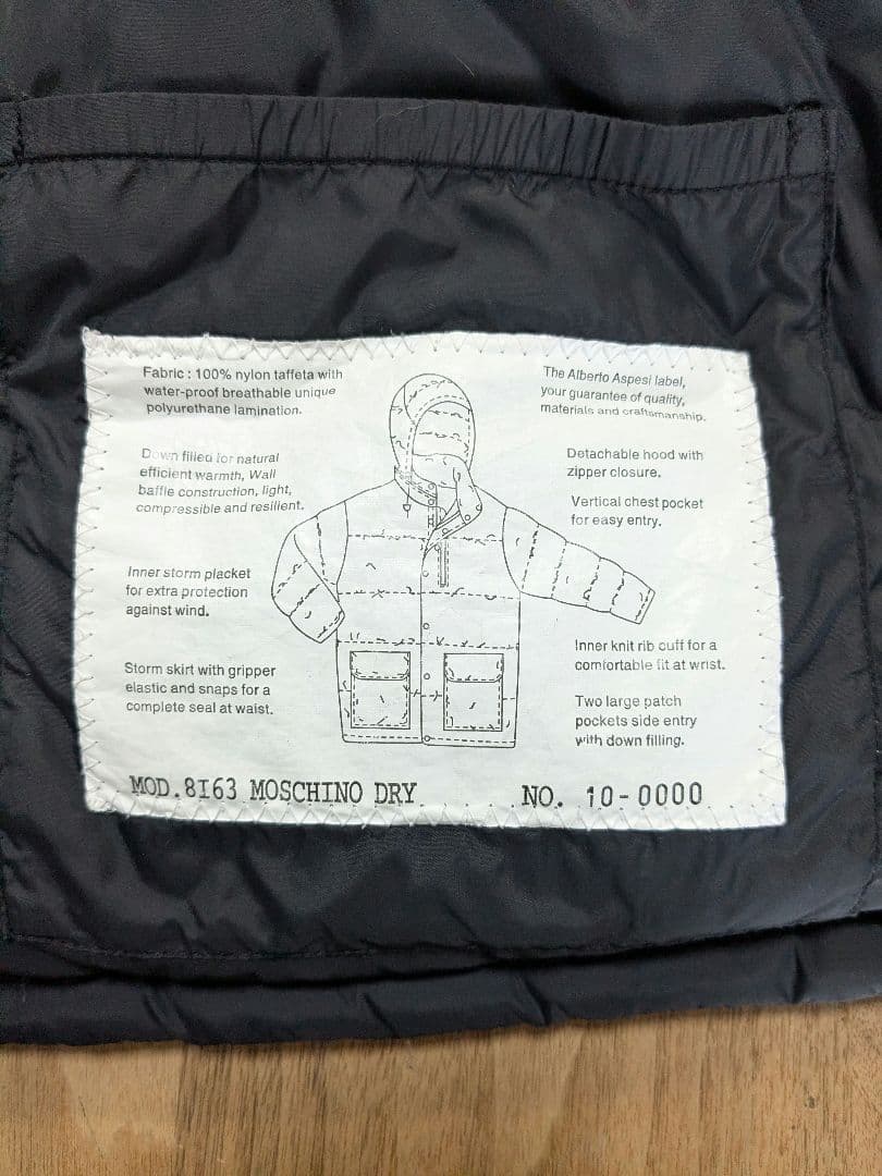 ASPESI MOSCHINO DRY アスペジ モスキーノ ダウン XS