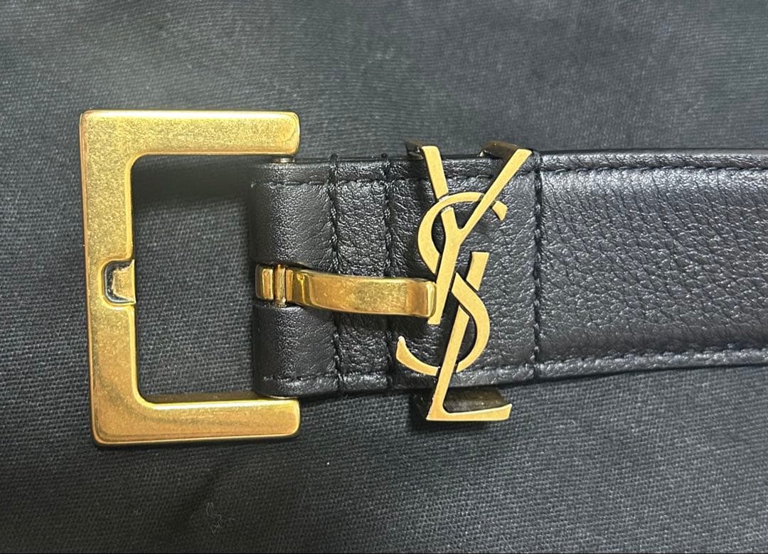 SAINT LAURENT サンローラン ベルト カサンドラロゴ ブラック