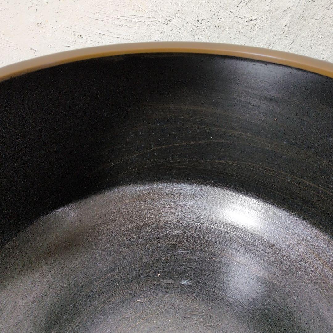 茶道具 面取風炉 唐銅 茶色 丸型