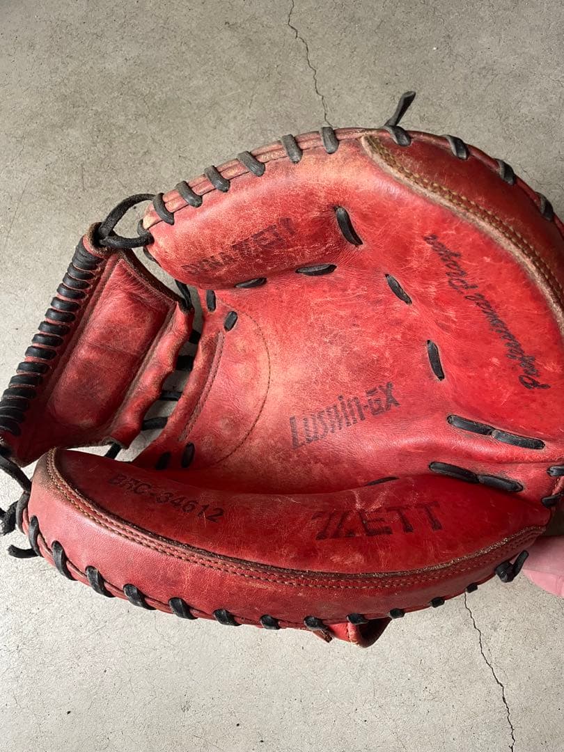 ZETT キャッチャーミット BRG-34612 赤