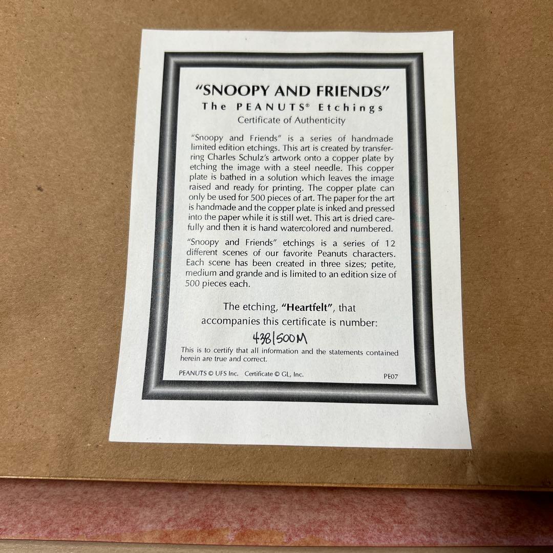 「チャーリーブラウン＆スヌーピー」エッチング 世界限定500枚USA