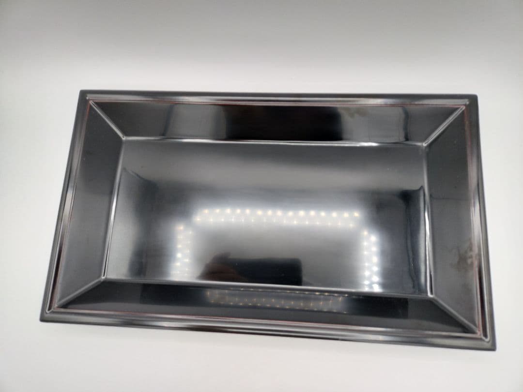 c856茶歌舞伎セット 真塗盆 棗５ケ 袱紗朱 名乗紙　4点セット 古物