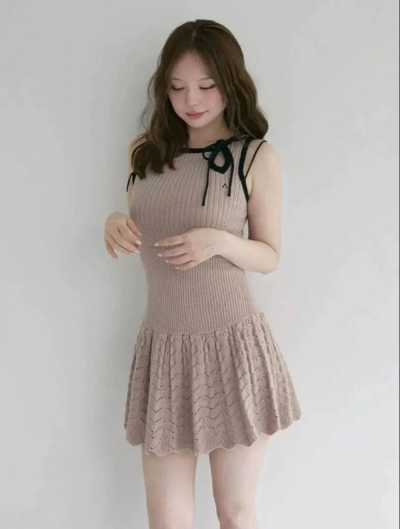 andmary Heart crochet mini dress 正規品