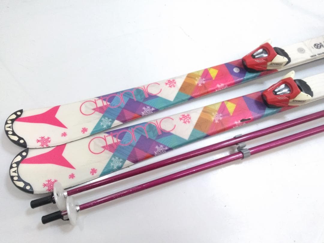 女の子 ジュニアスキー 5点セット アトミック 130cm ブーツ24.5cm◇