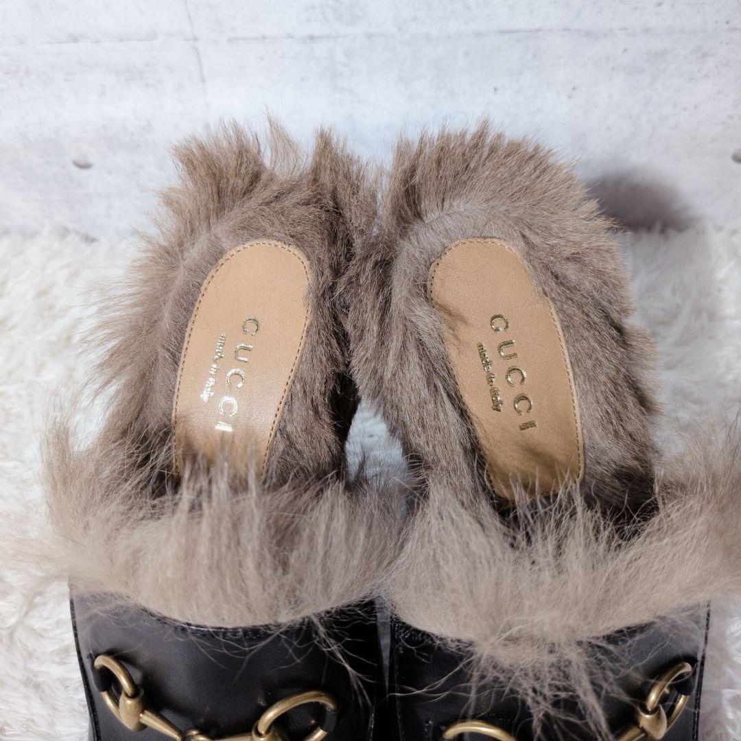 【未使用級 箱付き】グッチ　プリンスタウン　チャンキーヒール　ホースビット　本革