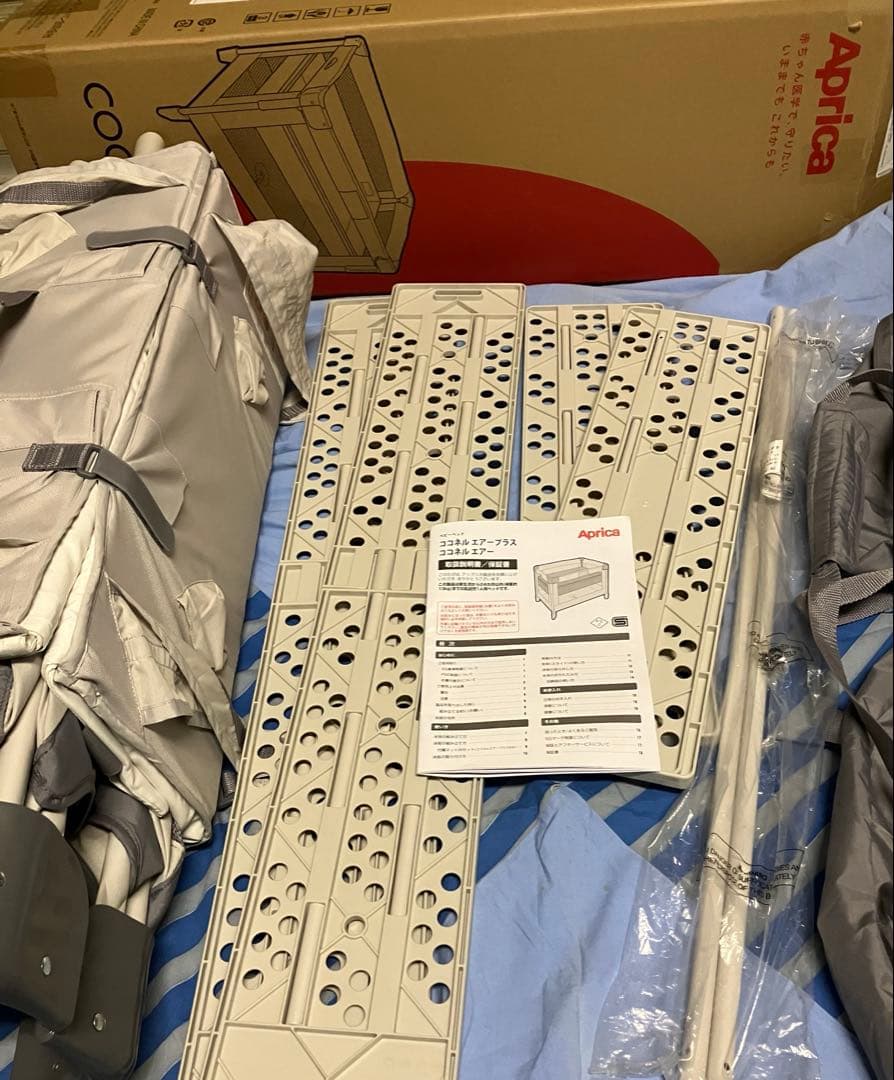 土日お値下げ中！美品Aprica ココネルエアーAB グレーベアー ベビーベッド