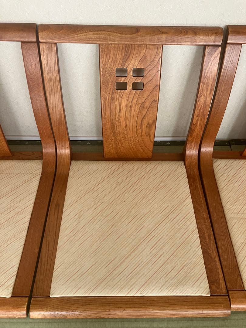 【送料込】光製作所 木製　高級　座椅子　4脚セット　和室　昭和レトロ
