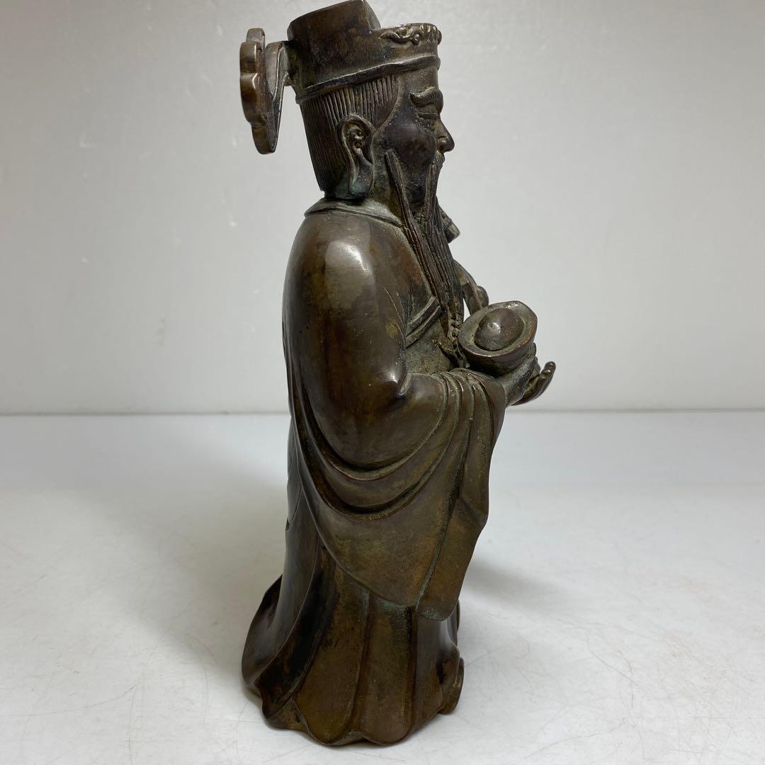 古銅 中国美術 極上彫 人物高さ約21cm 重さ2018g タニサ