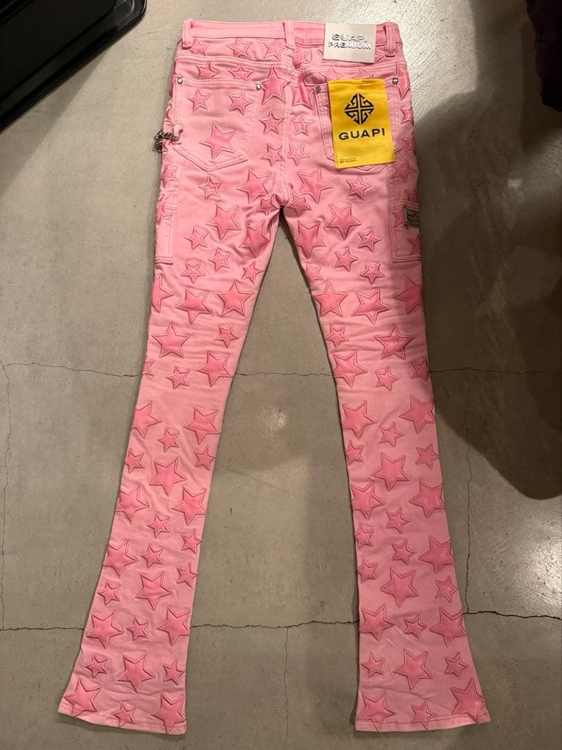 GUAPI FRENCH ROSE STARS DENIM 28 ピンク