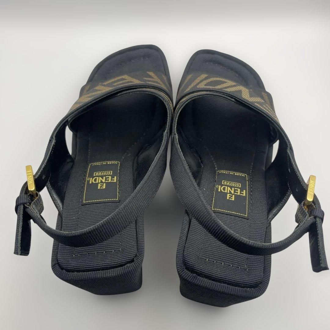 フェンディ　厚底　サンダル　ウェッジソール　クロスベルトサンダル35 1/2