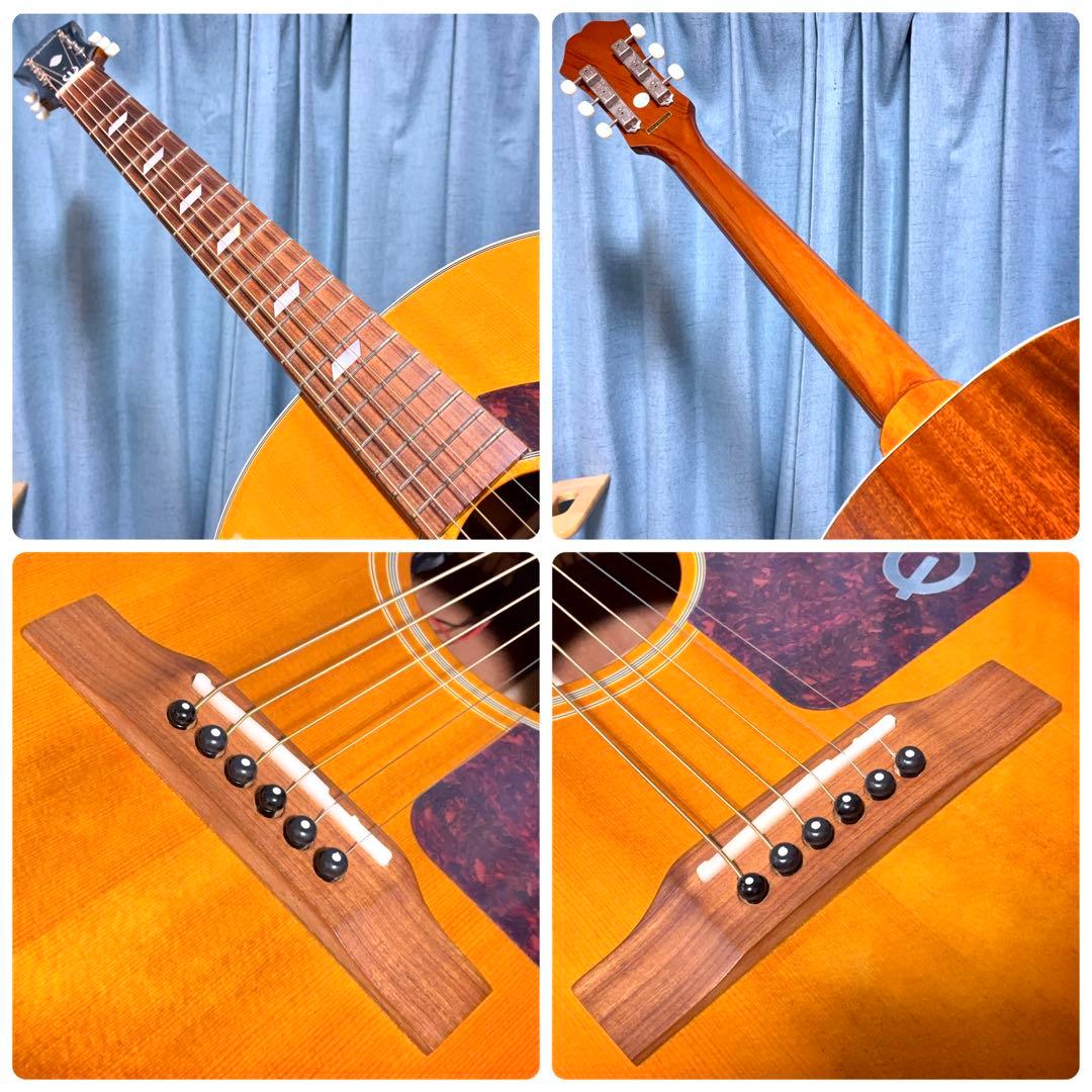 【牛骨☆エレアコ】Epiphone☆テキサン！ナチュラル【弾き易く調整☆新品弦】