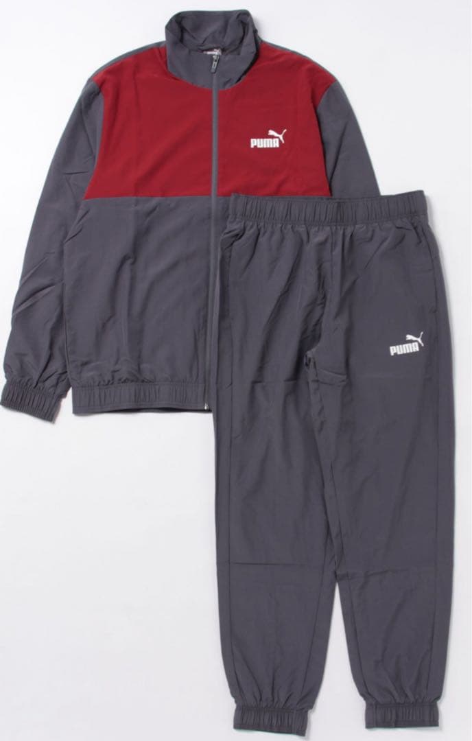 PUMA ジャージ上下セット グレー/ワインレッド　新品