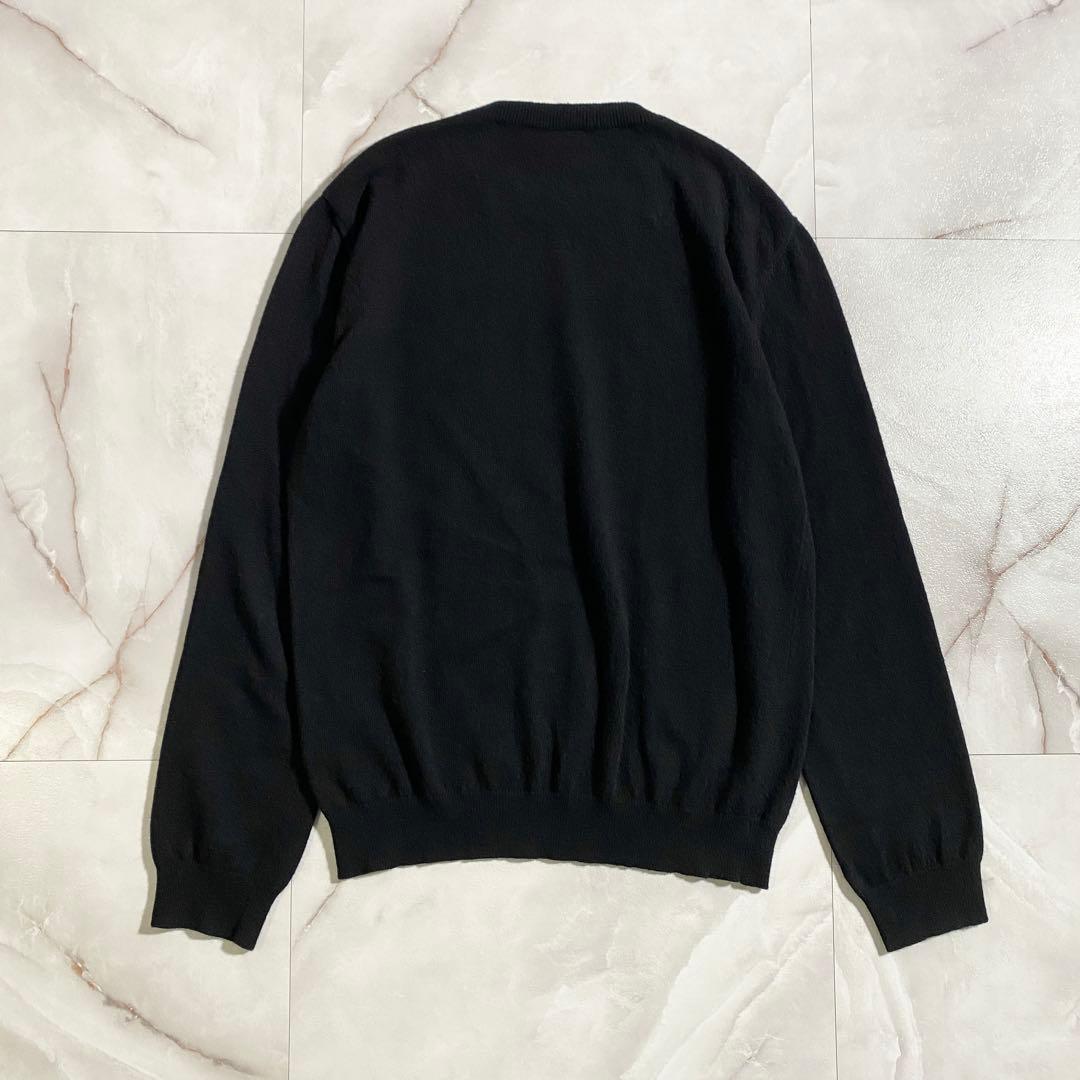 A18554 美品 ヴァレンティノ ウールカシミヤ VLTNロゴニット 黒 M