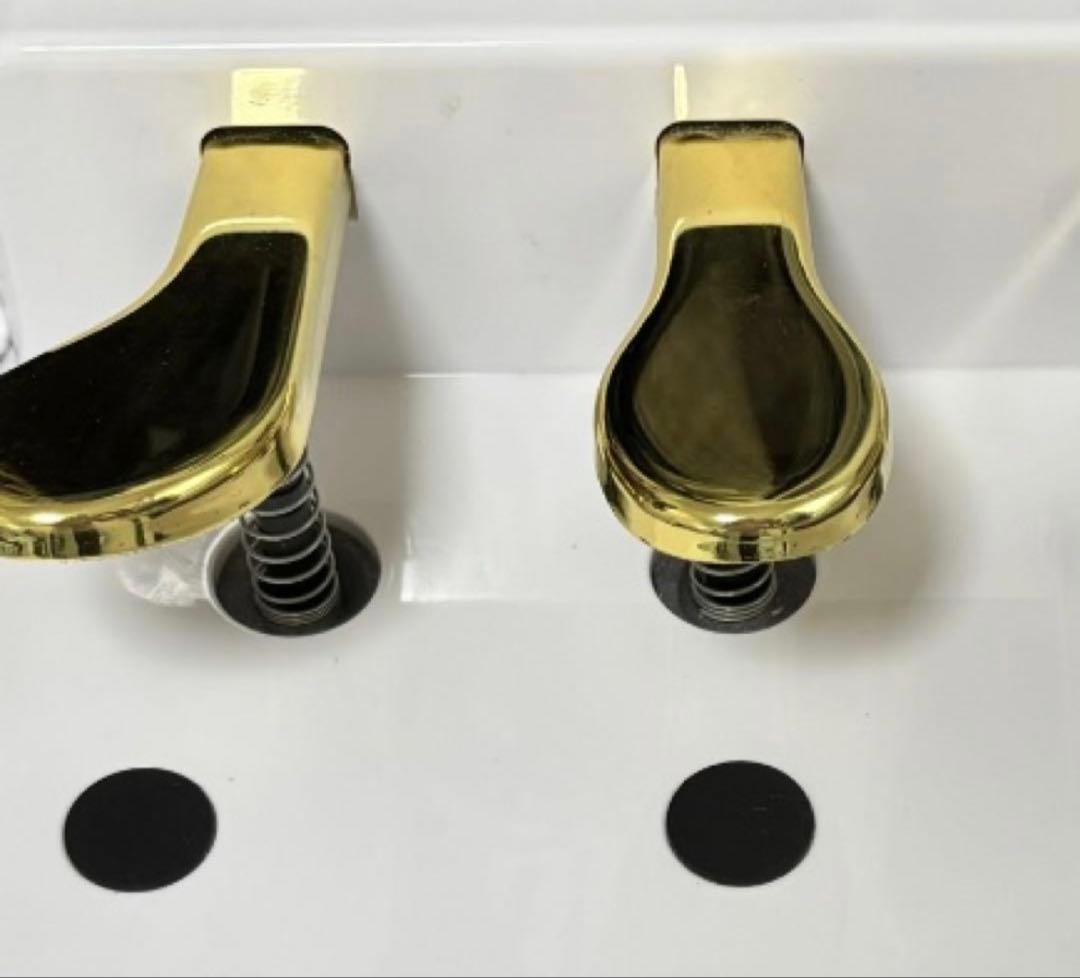 PUNK ピアノ足台 3ペダル 補助ペダル ホワイトゴールド 子供用