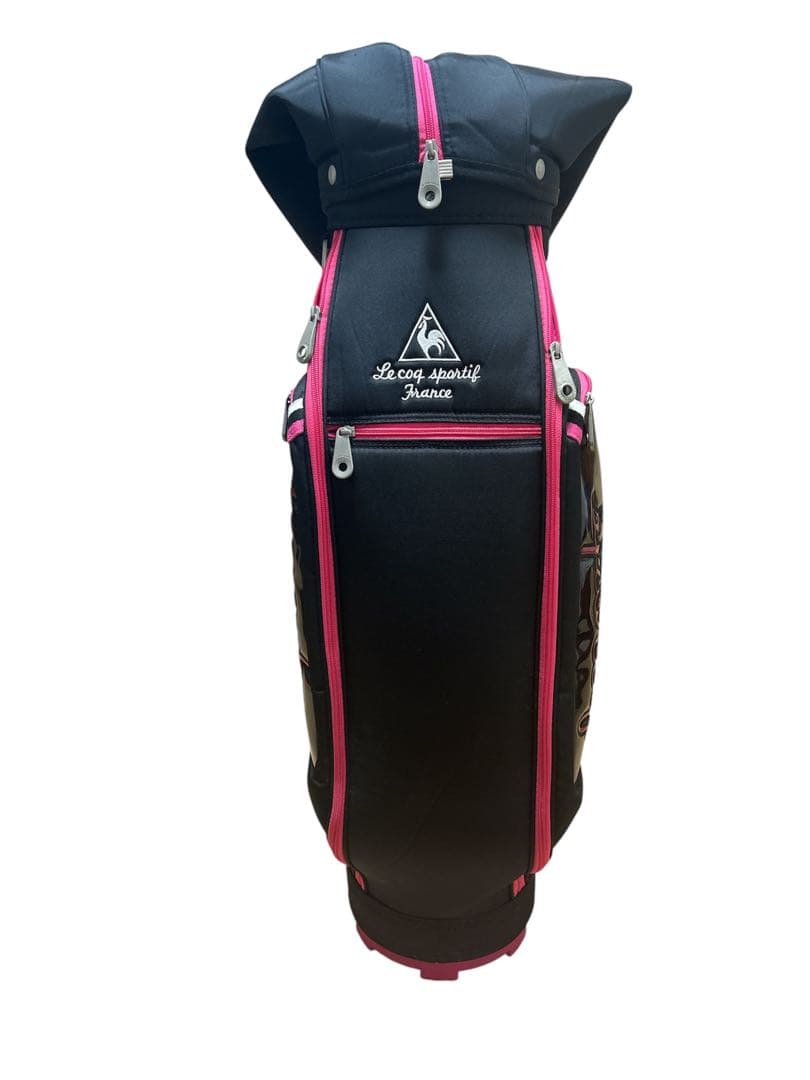 【良品】ルコック キャディバッグ ゴルフバッグ レディース ブラック ピンク