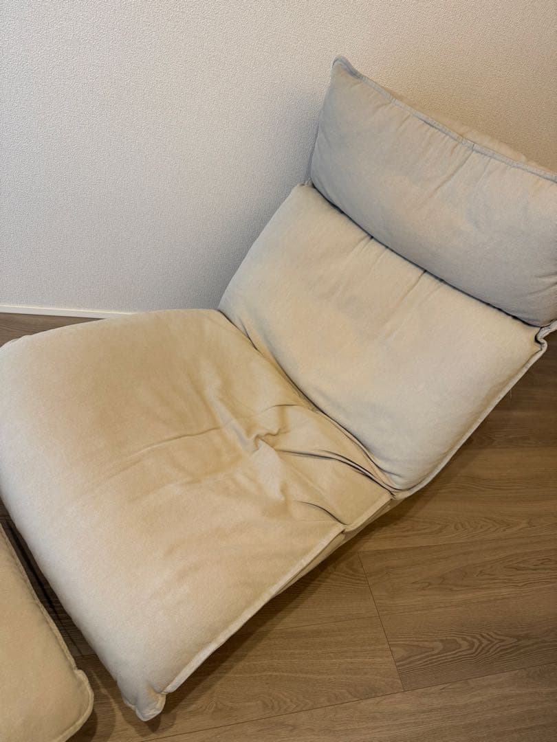 【美品】 無印良品 ハイバックリクライニングソファ 1P オットマン付 イス