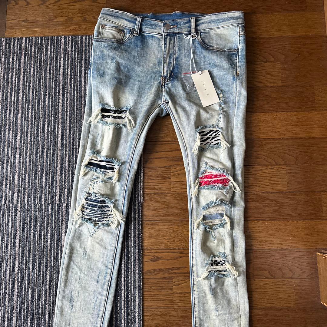 mnml ミニマル X214 STRETCH DENIM ダメージデニムスキニー