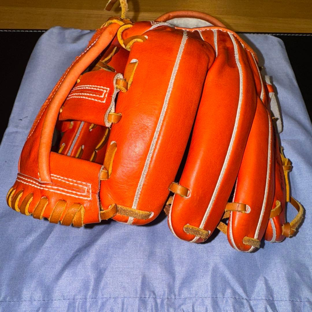 久保田スラッガー 内野手用 硬式グローブ KSG-24MS Fオレンジ 美品！