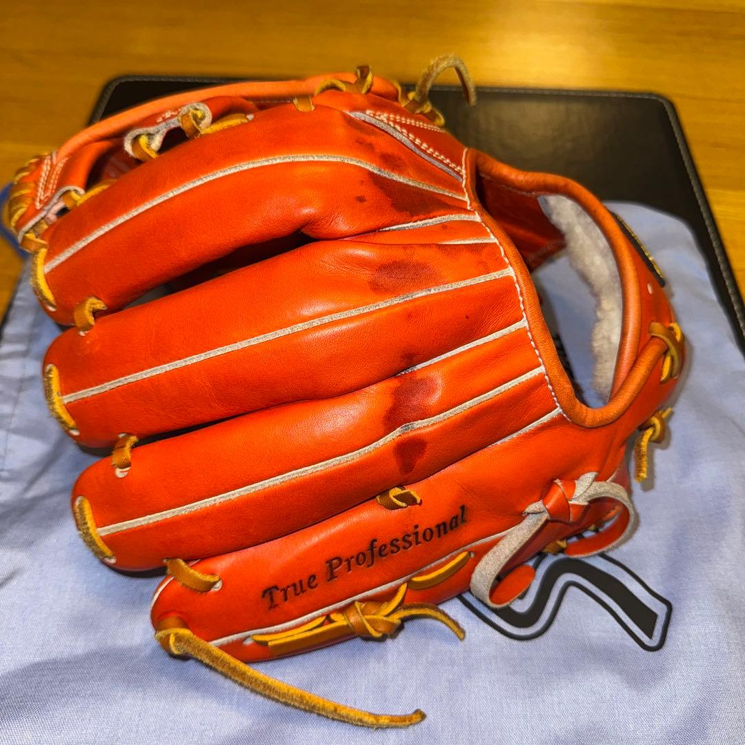 久保田スラッガー 内野手用 硬式グローブ KSG-24MS Fオレンジ 美品！