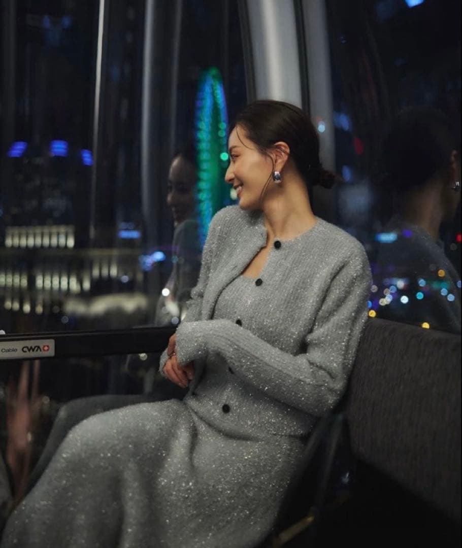 anuans アニュアンス ラメニットアンサンブル 【シルバー】