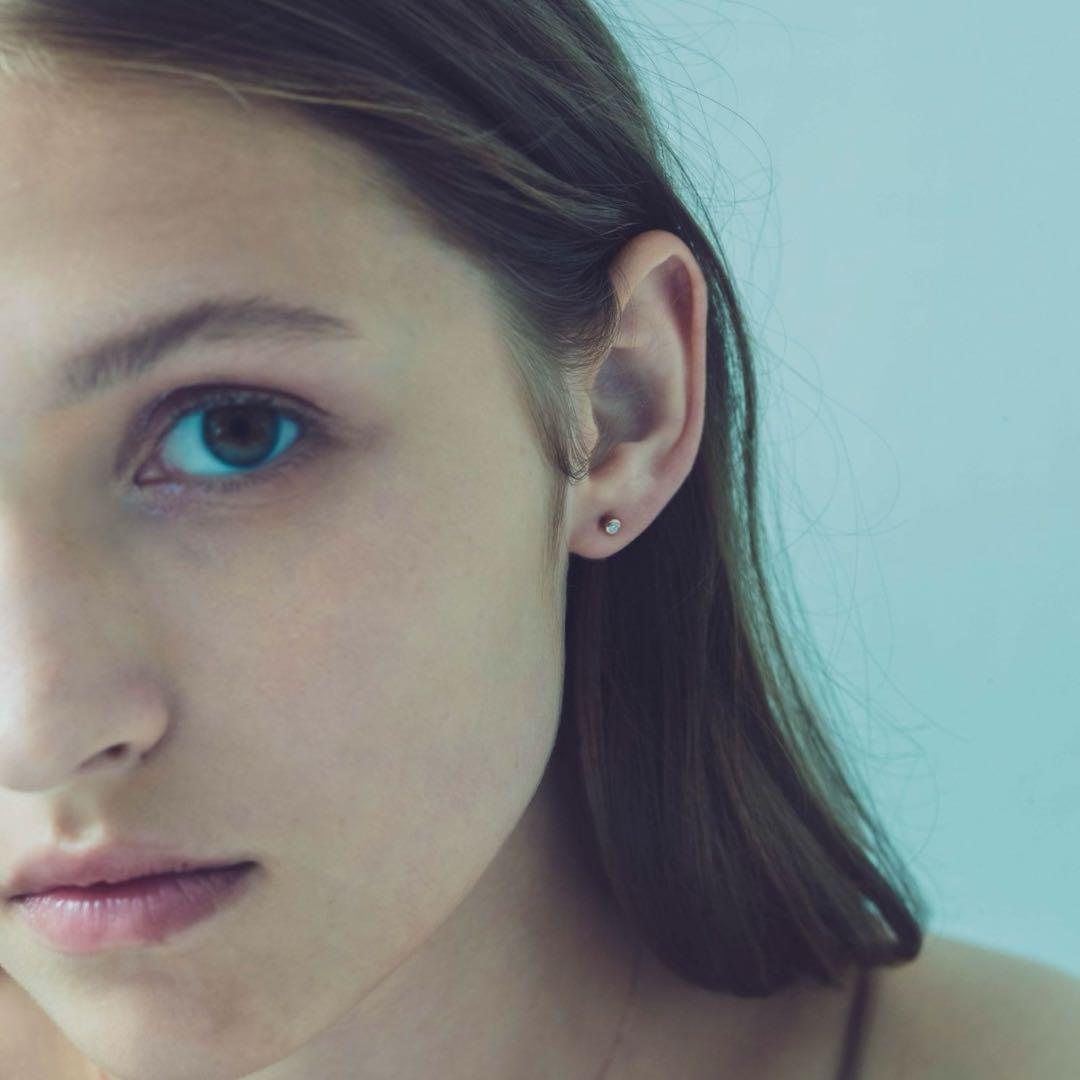 K18 ダイヤモンド 0.1ct ピアス「ブライト」　※片方