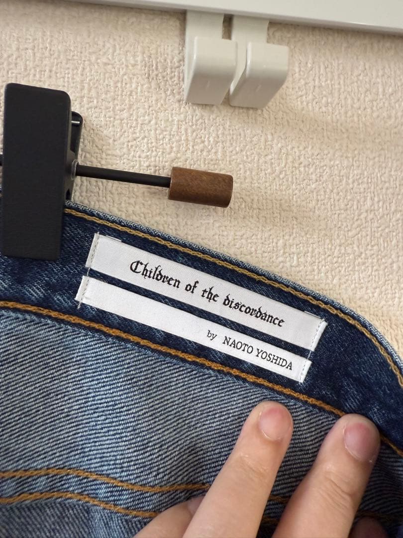 children of the discordance レザーパッチワークデニム
