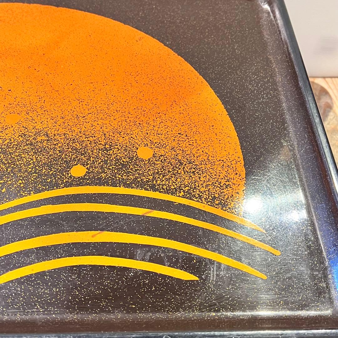 ②波　太陽　月　黒盆　和風　20枚　おまとめ　懐石　旅館　昭和レトロ