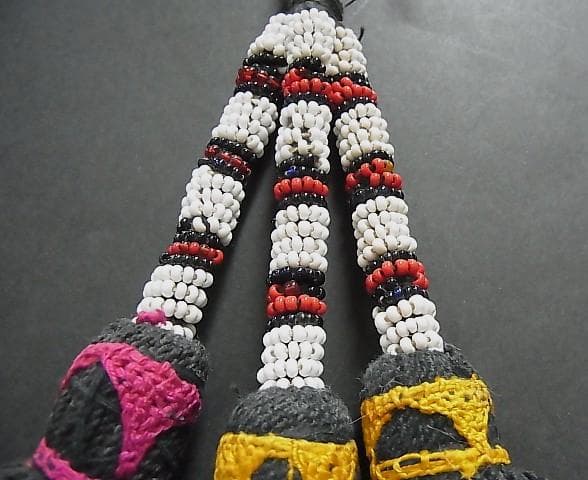 ★X1704★アンティーク　髪飾　ガラスビーズタッセル　アフガン遊牧民族