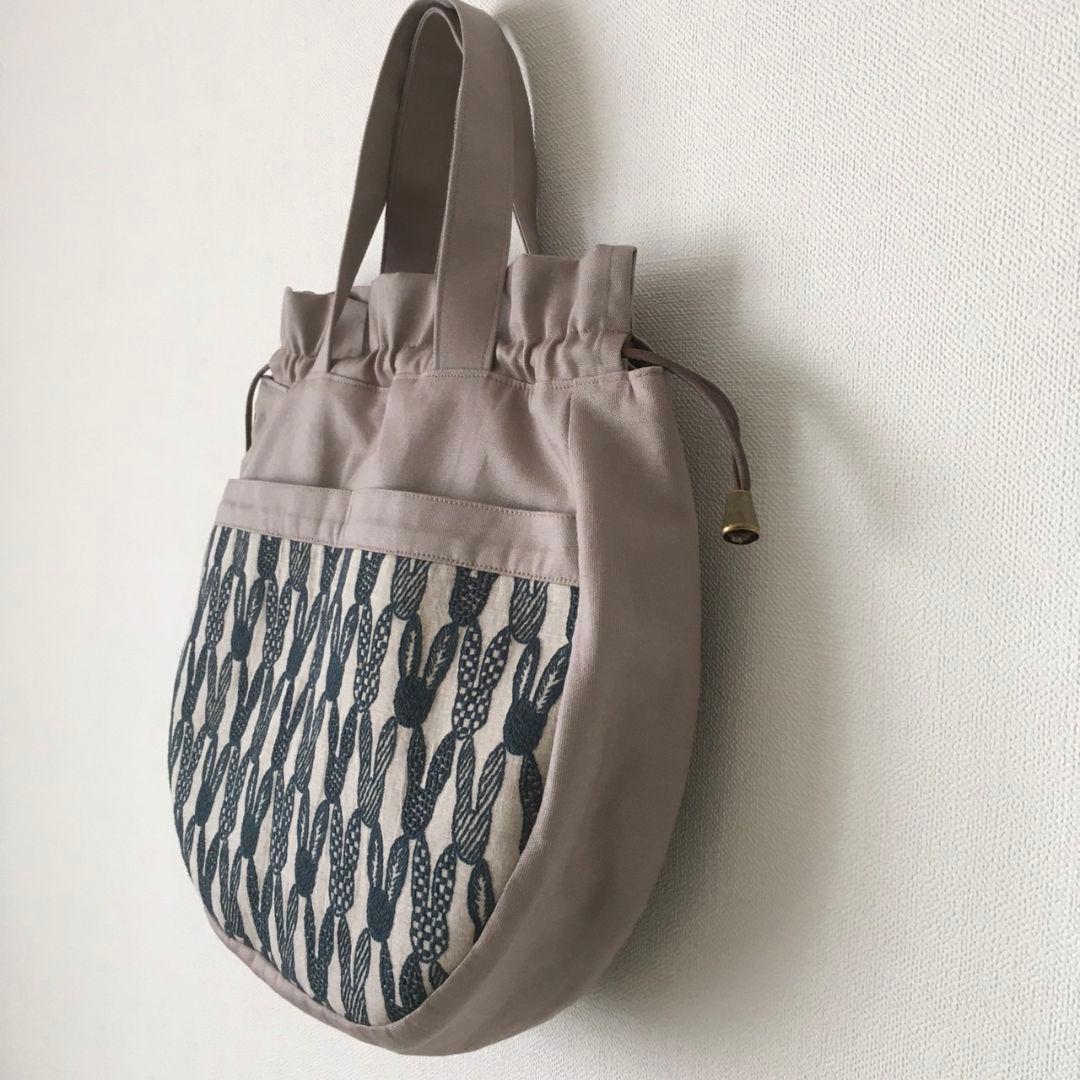 ミナペルホネン ハンドメイド しずくバッグ 巾着バッグ ポンピア