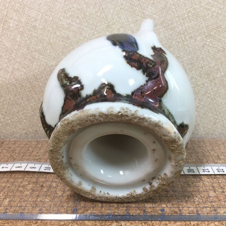 ★書道具❗️陶磁器製・桃型水滴（水差し）白磁製・染付鉄砂辰砂・骨董品‼️