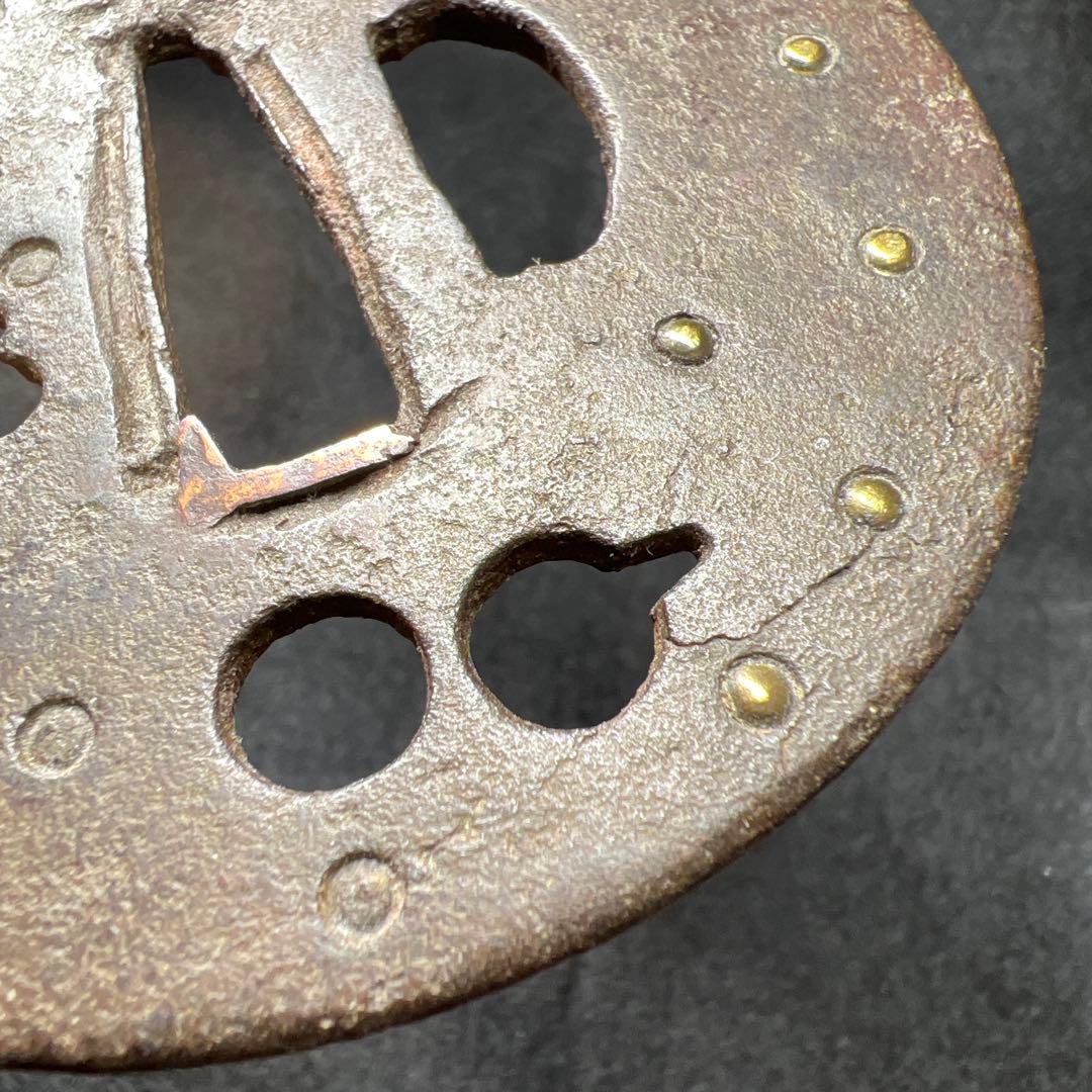 江戸時代　金象嵌鍔　73g 東Y8-0206☆2F