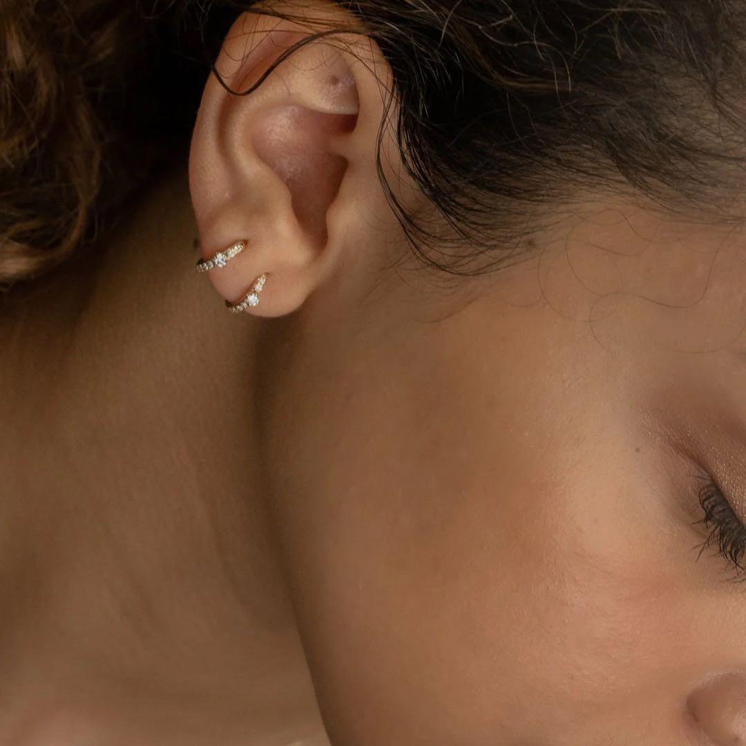 PRMAL ダイヤモンド フープピアス k10 プライマル