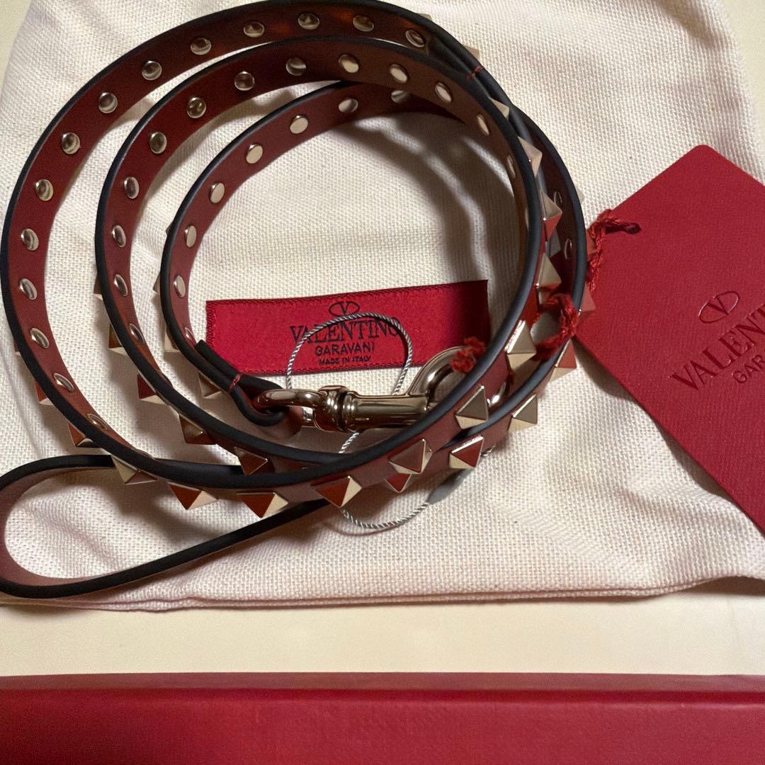 VALENTINO スタッズ リード ペット リード　新品　未使用　赤