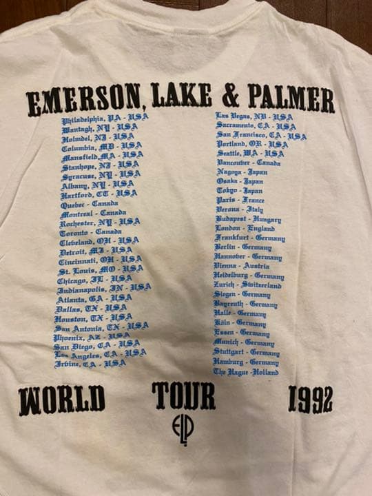 EMERSON,LAKE & PALMER TOUR 1992 Tシャツ XL