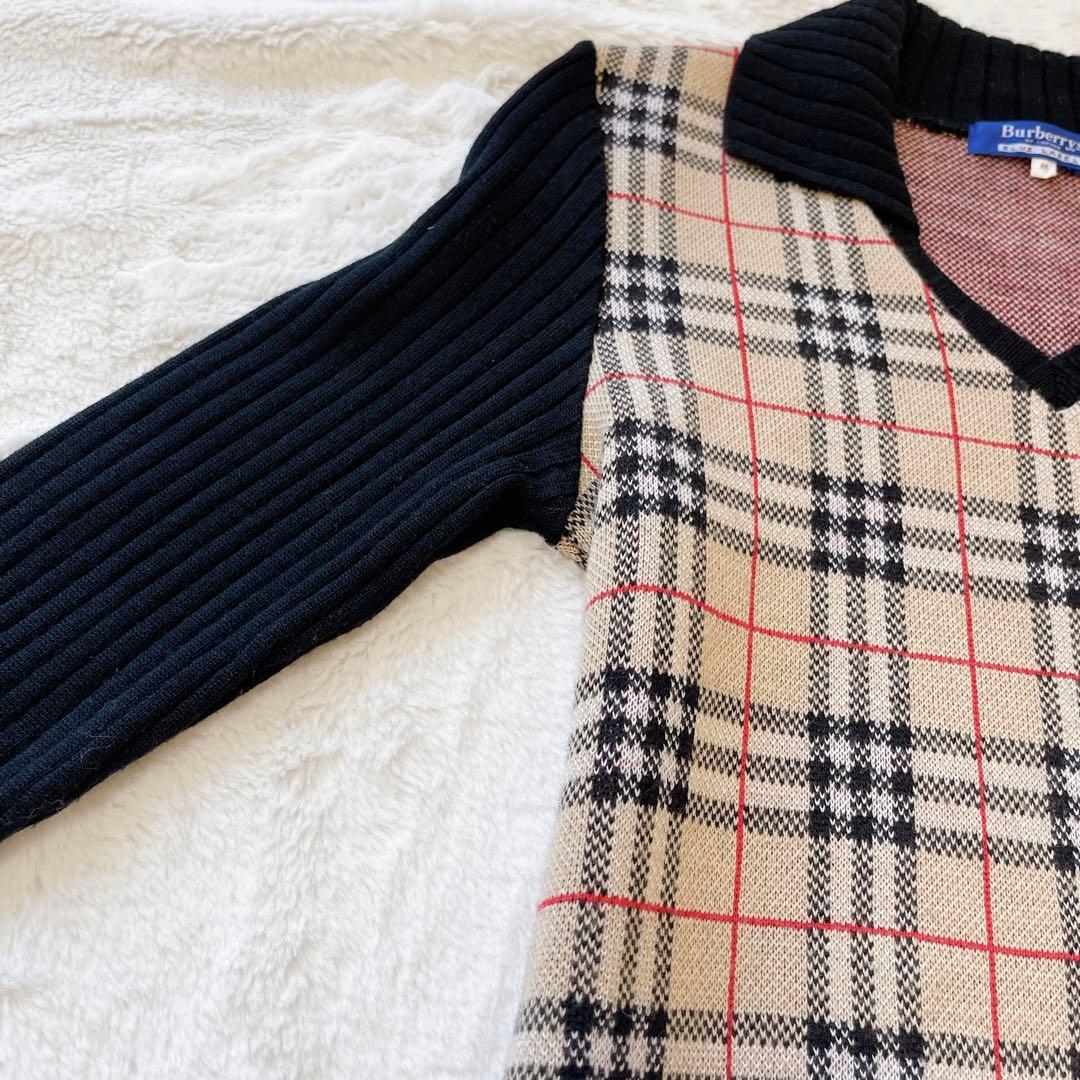 BURBERRY BLUE LABEL 切り替えニットスキッパーワンピース
