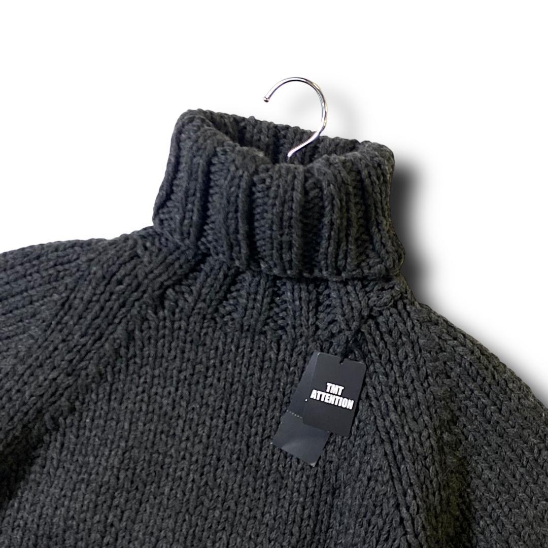 L 定価49500円 TMT タートルネック ニット セーター ウール100％
