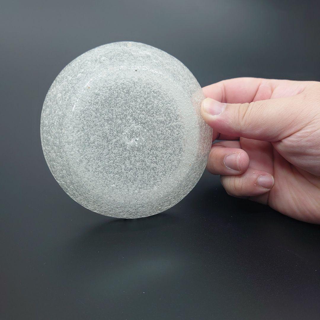 【倉敷ガラス】小谷眞三作 吹きガラス白の泡 小皿五客セット