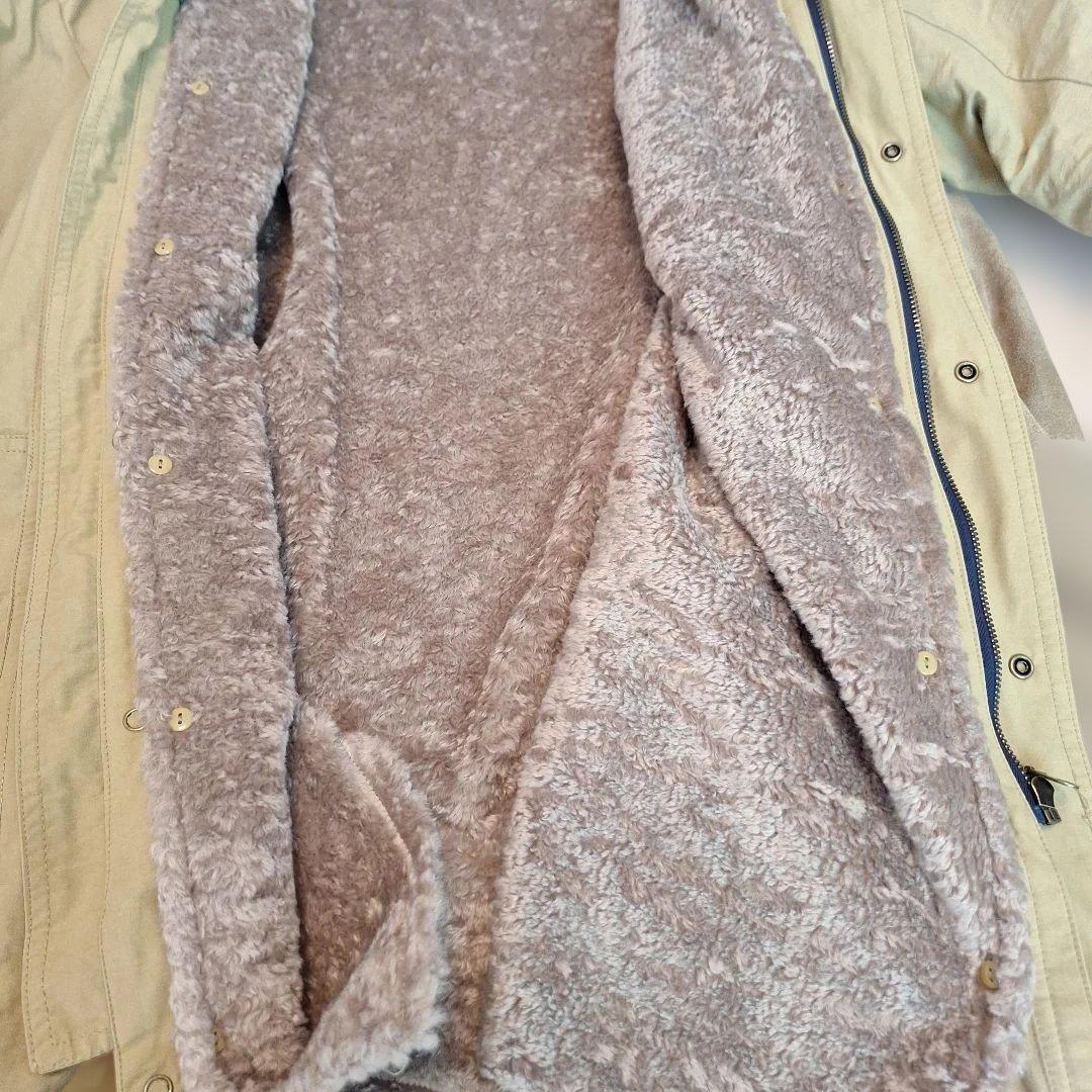 美品です❗　幾何学模様刺繍 ベージュ モッズコート