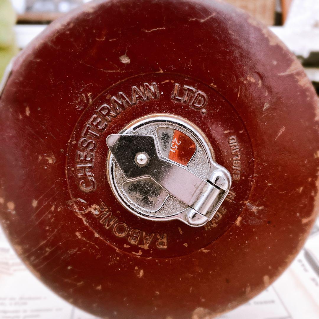 イギリス 古道具 ブロカント 巻尺 アンティーク 手巻きメジャー