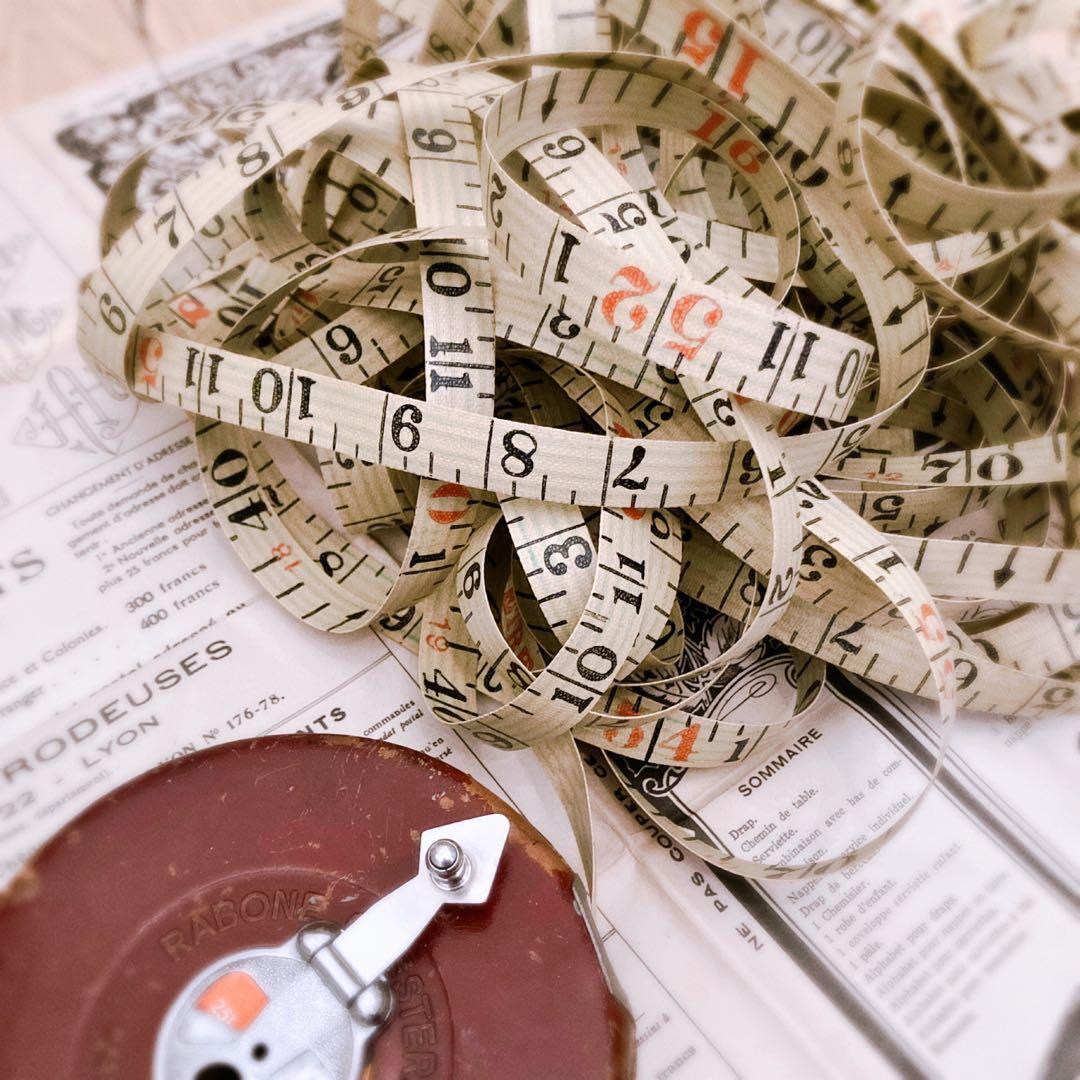 イギリス 古道具 ブロカント 巻尺 アンティーク 手巻きメジャー