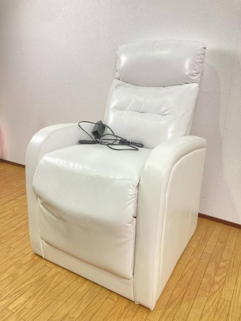 電動リクライニングソファ シングルソファ 白 ホワイト マツエク 店舗什器