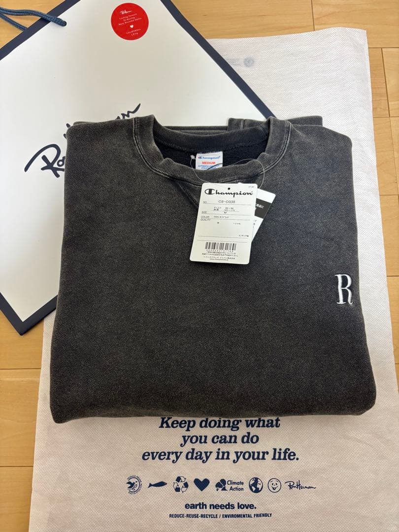 ロンハーマン　フレンチテリー Rロゴ スウェットプルオーバー　チャンピオン M