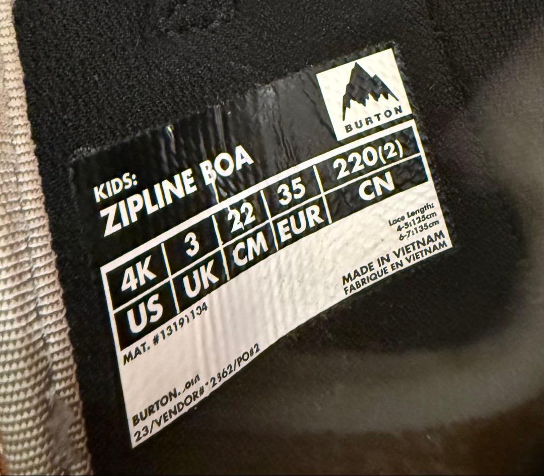 Burton Zip Line 子ども用スノーボードブーツ 4K 22cm