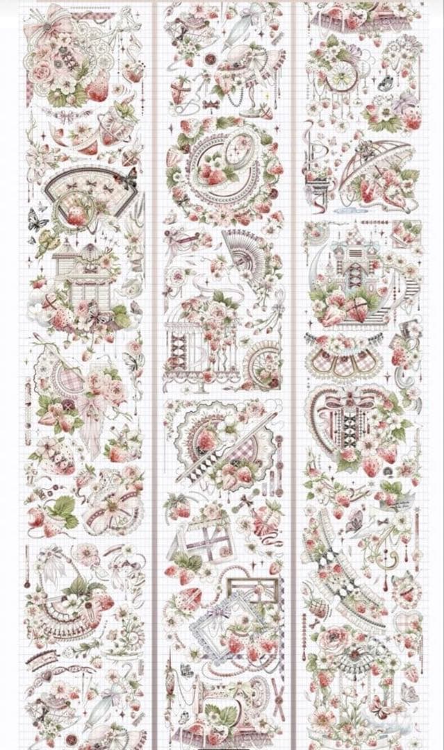 ⭐️SALE⭐️梧桐鹿文创《苺色心事》海外マスキングテープ　マステ 【1909】